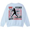 Baseball Terms Word Cloud Sweatshirt, Player Game Day Pullover, Grand Slam Pitcher Catcher Fan Crewneck