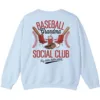 6.3 Baseball Grandma Social Club Sweatshirt, Funny Game Day Crewneck, Sports Grandparent Gift, Hey Batter Batter Swing Pullover