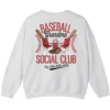 6.4 Baseball Grandma Social Club Sweatshirt, Funny Game Day Crewneck, Sports Grandparent Gift, Hey Batter Batter Swing Pullover