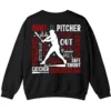 Baseball Terms Word Cloud Sweatshirt, Player Game Day Pullover, Grand Slam Pitcher Catcher Fan Crewneck