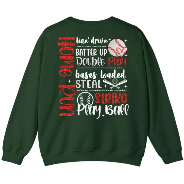 Baseball Home Run Sayings Sweatshirt, Softball Game Day Player Shirt, Bases Loaded Strike Crewneck