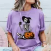 Skeleton Pumpkin Coffee Halloween T-Shirt