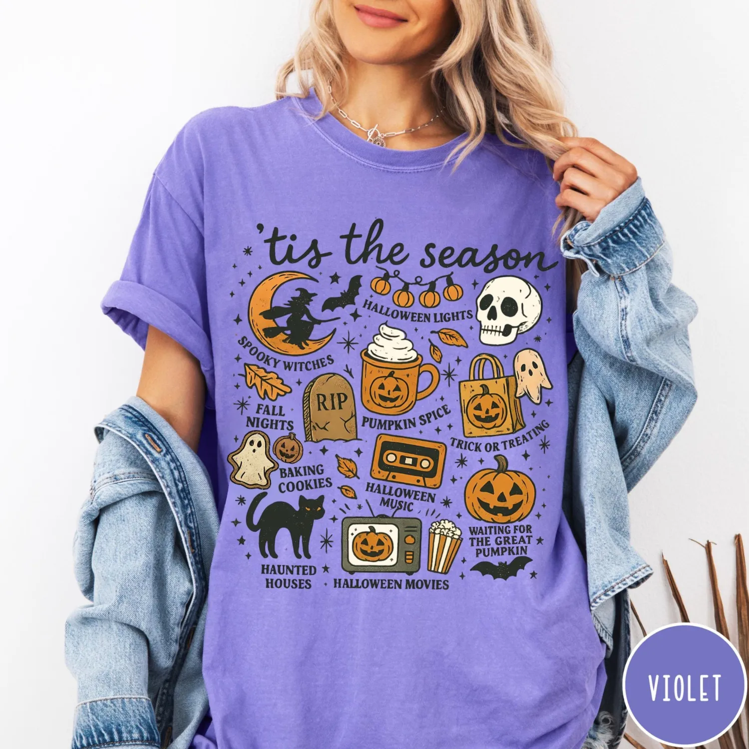 Tis The Season Vintage Pumpkin Witch Halloween T-Shirt Tis The Season Vintage Pumpkin Witch Halloween T-Shirt