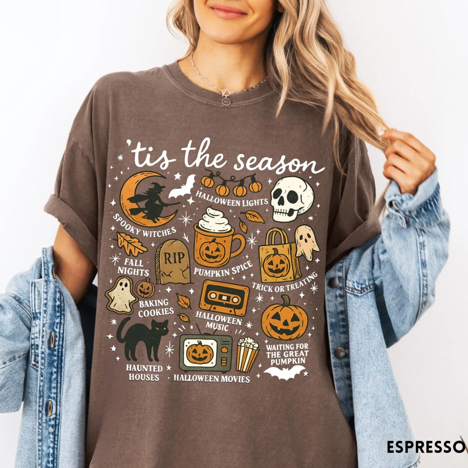 Tis The Season Vintage Pumpkin Witch Halloween T-Shirt Tis The Season Vintage Pumpkin Witch Halloween T-Shirt