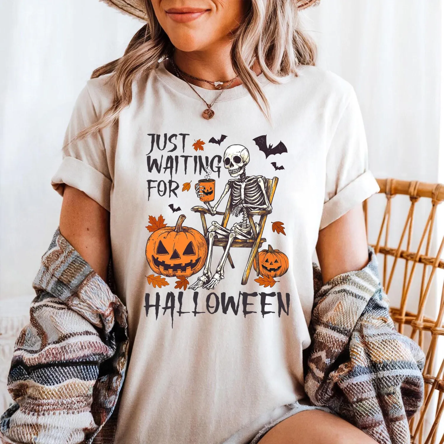 Skeleton Halloween: Funny Pumpkin T-shirt