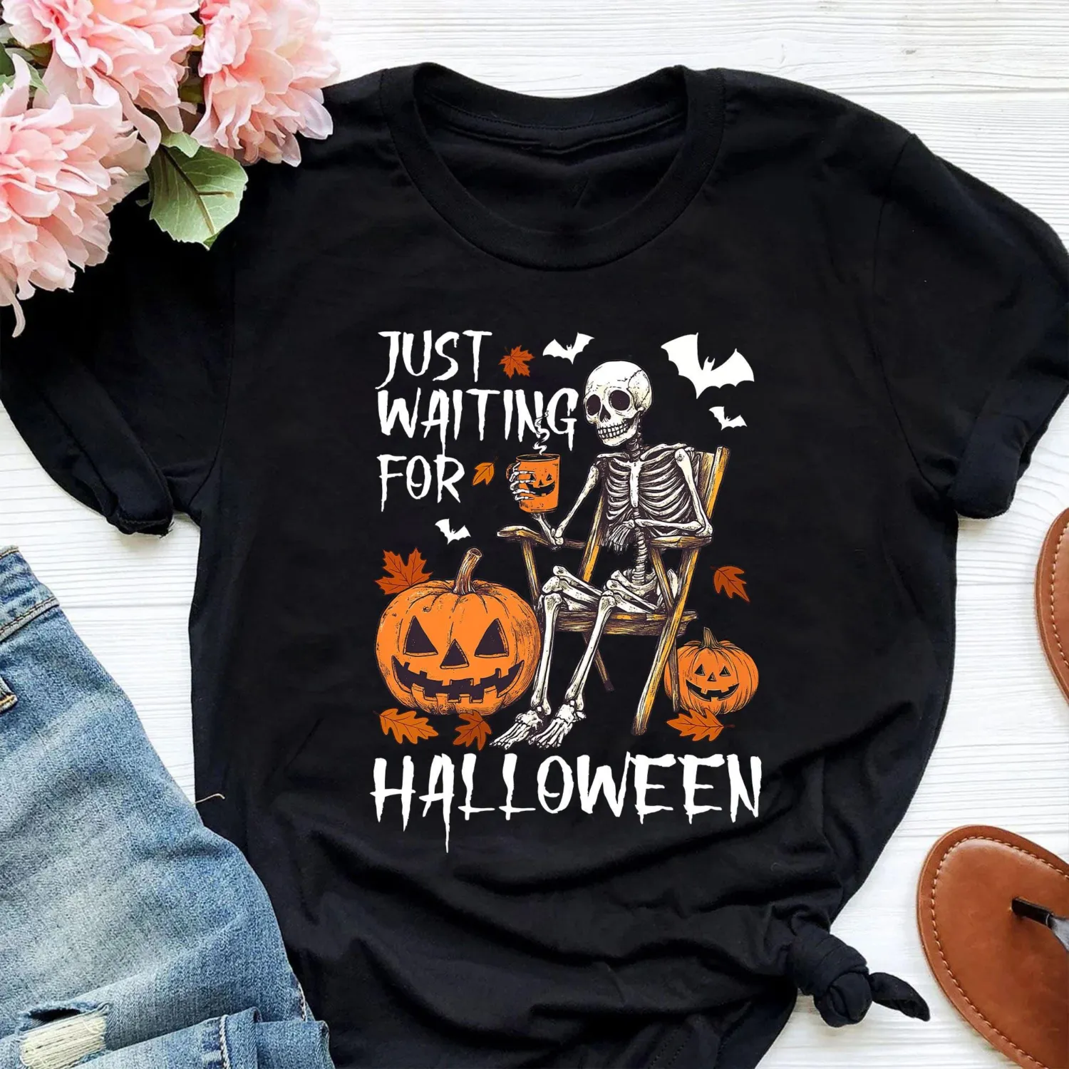 Skeleton Halloween Sweatshirt: Funny Pumpkin Crewneck Skeleton Halloween: Funny Pumpkin T-shirt