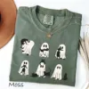 Cute Black Cat & Ghost Halloween T-Shirt