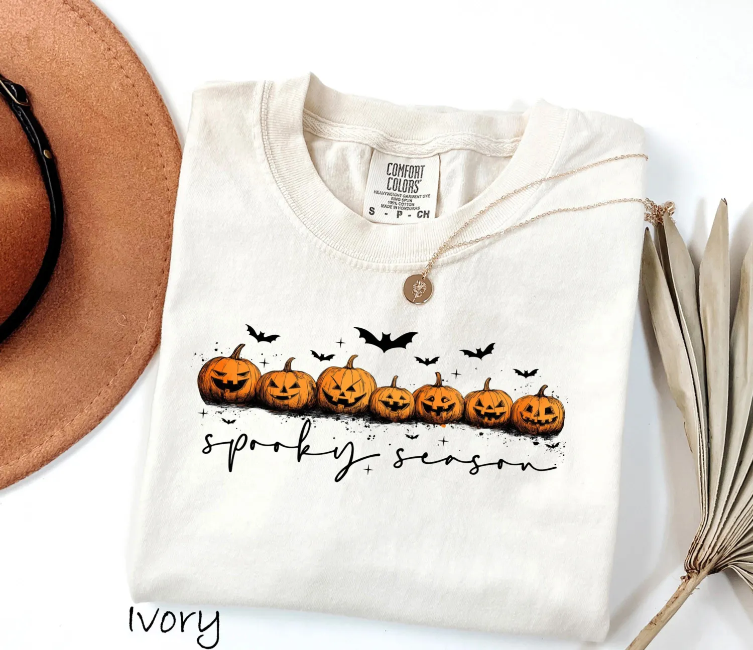 Spooky Season Ghost Pumpkin Halloween T-Shirt