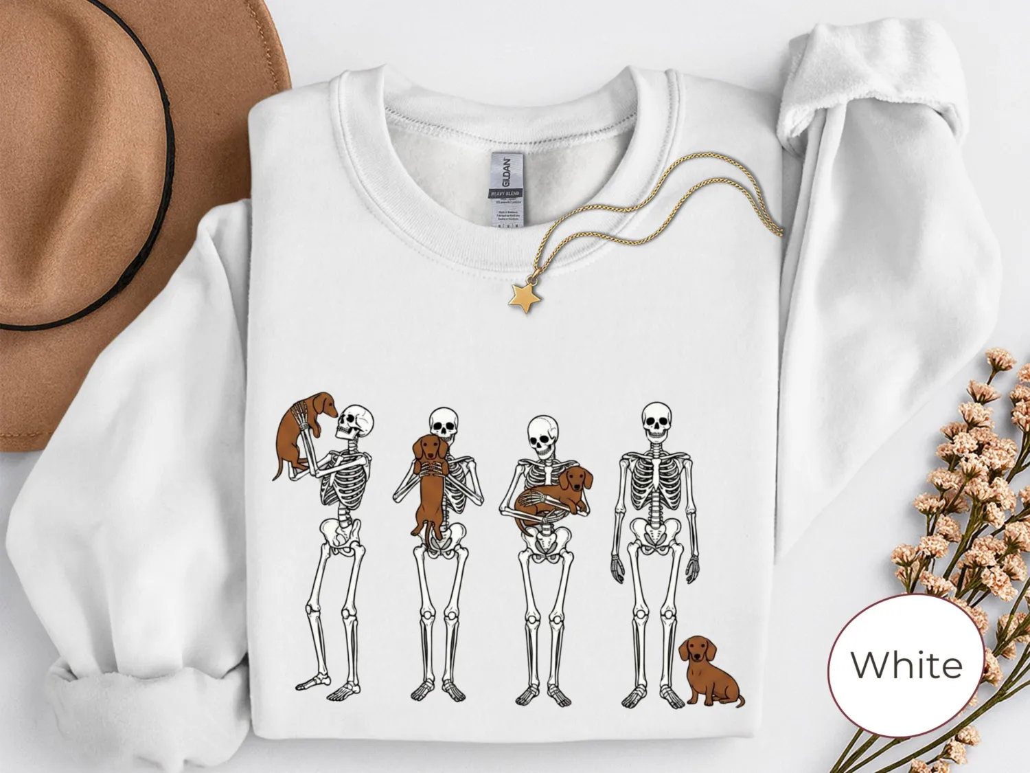 Halloween Dachshund Skeleton Sweatshirt