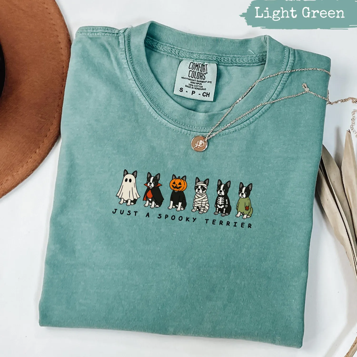 Spooky Boston Terrier Halloween T-Shirt