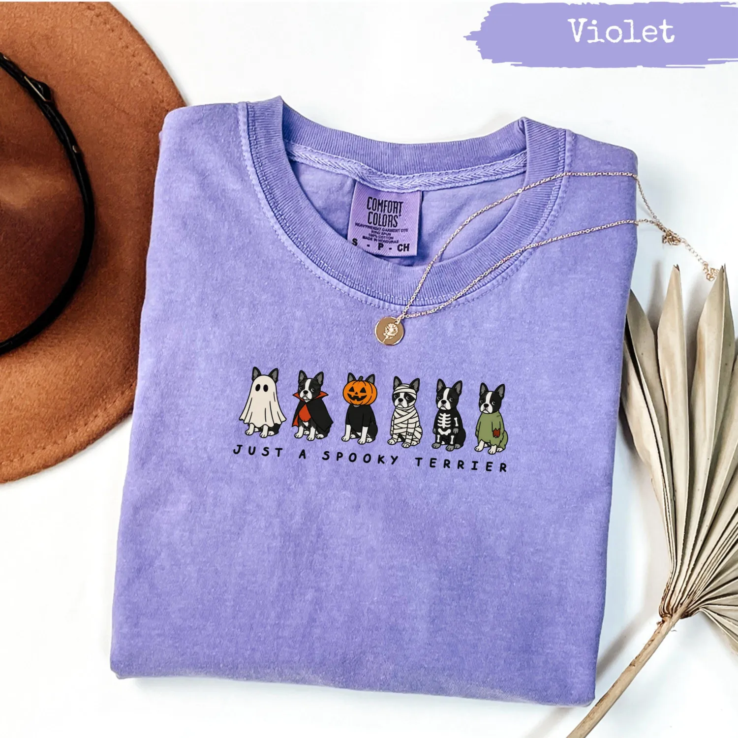 Spooky Boston Terrier Halloween T-Shirt
