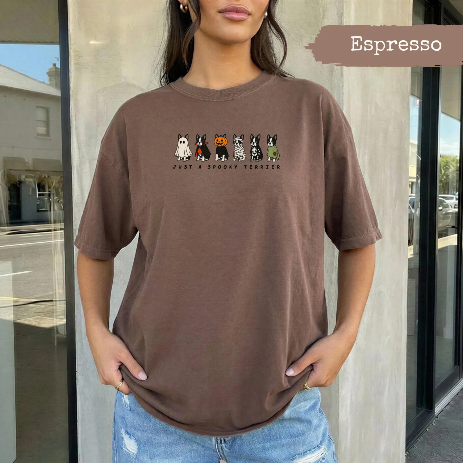 Spooky Boston Terrier Halloween T-Shirt