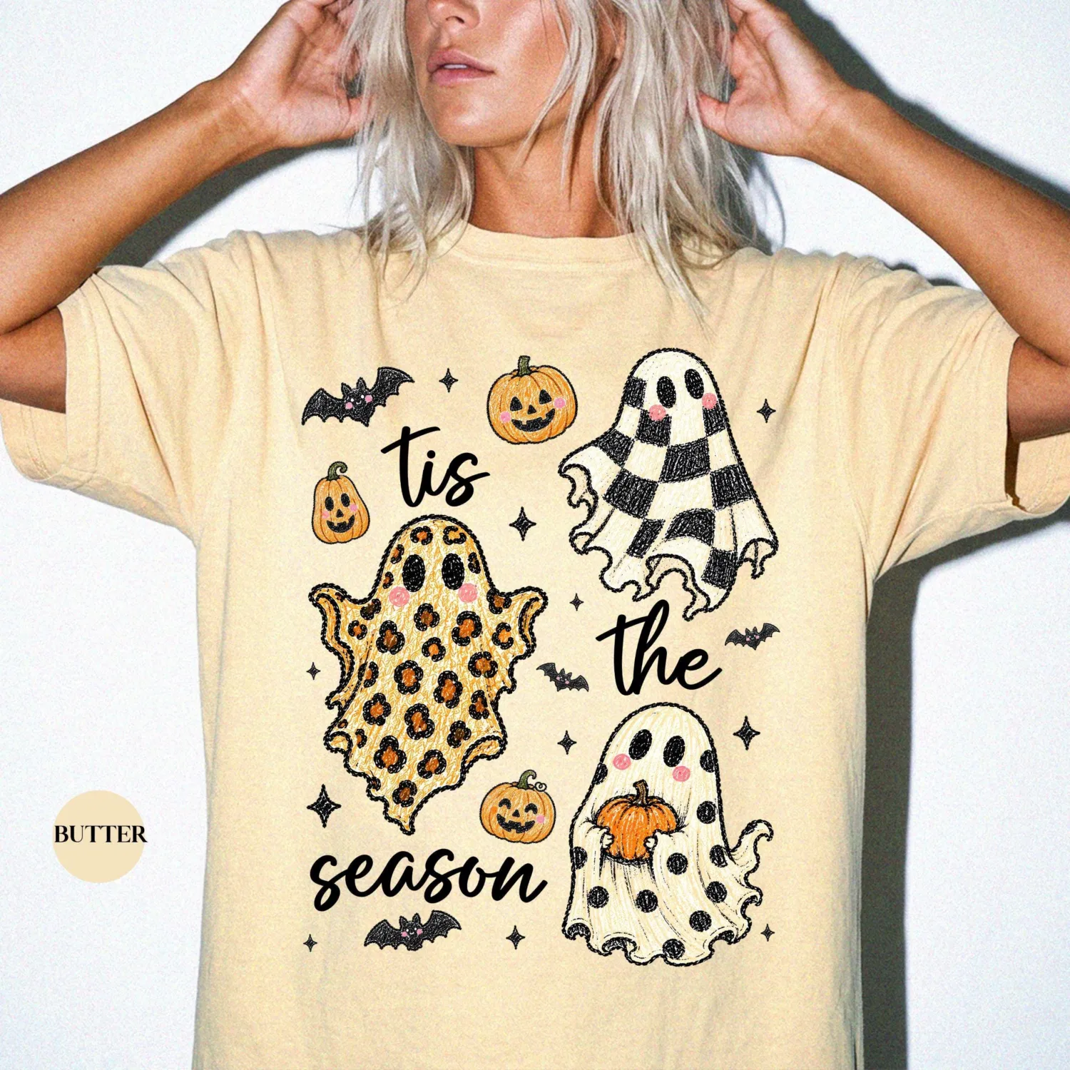 Vintage Retro Ghost Tis The Season Halloween T-Shirt