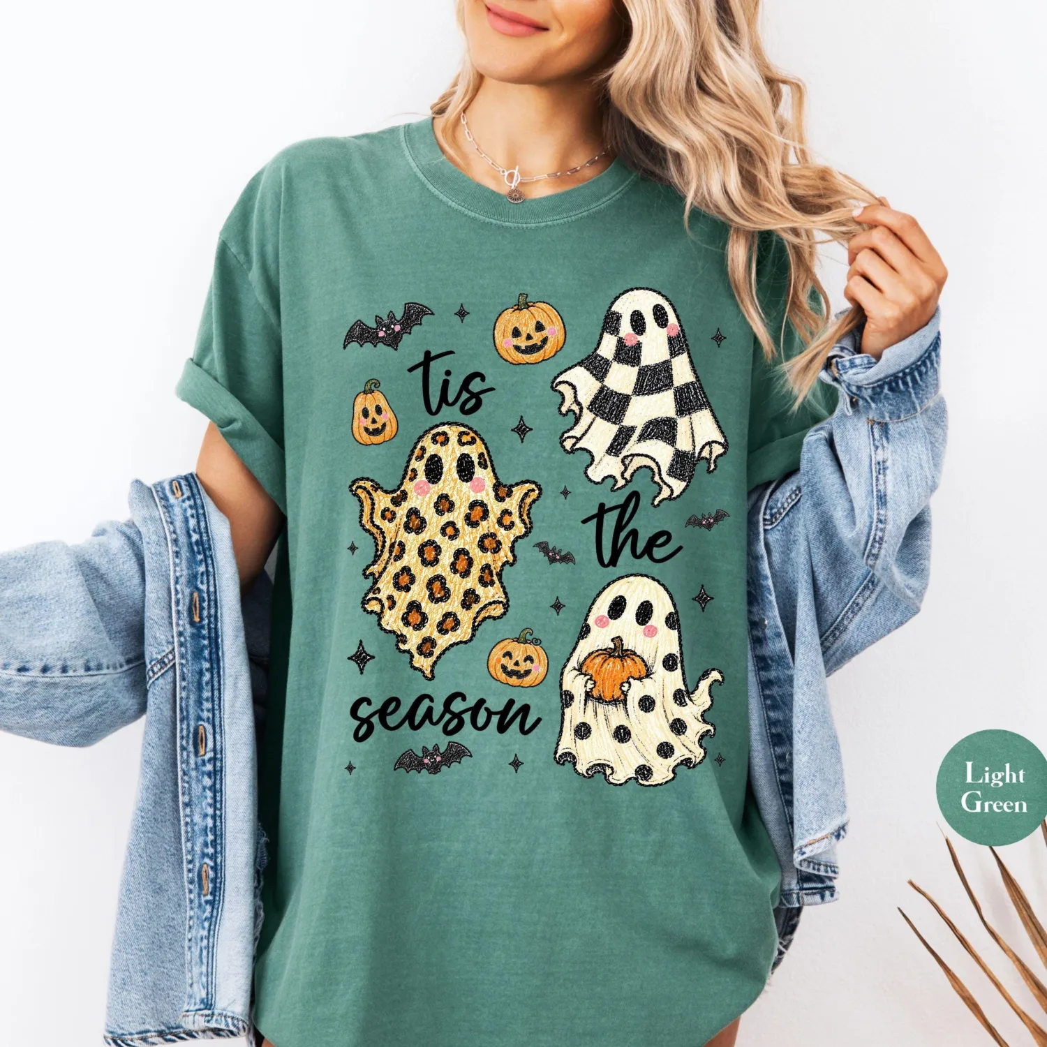 Vintage Retro Ghost Tis The Season Halloween T-Shirt
