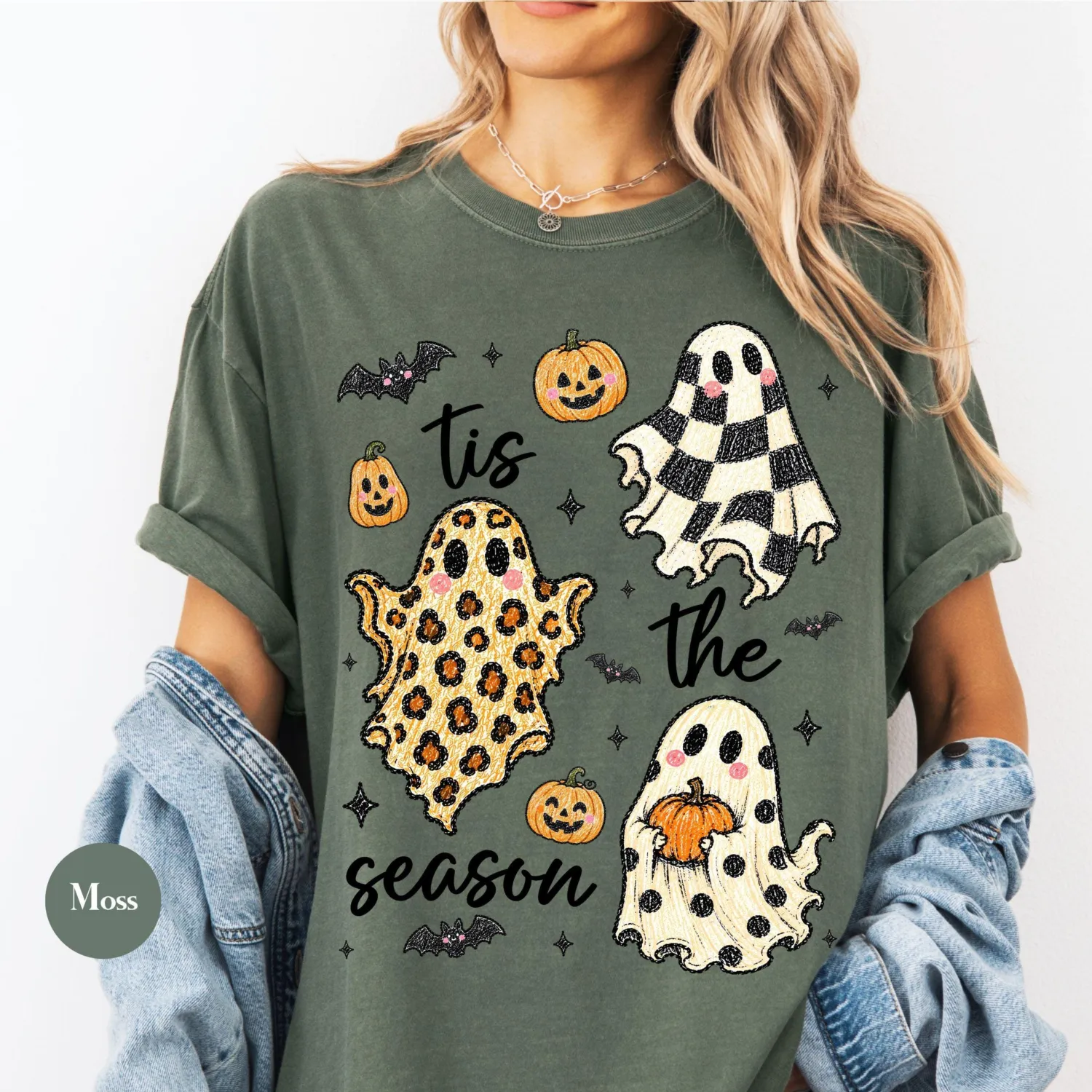 Vintage Retro Ghost Tis The Season Halloween T-Shirt