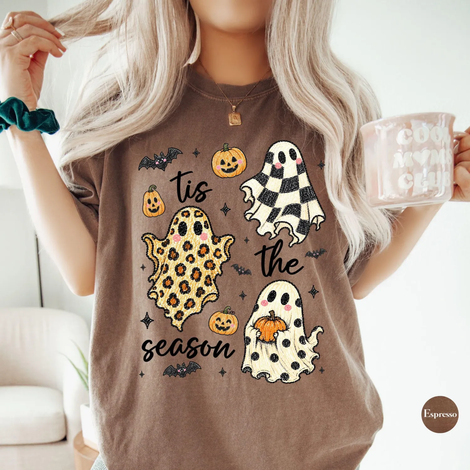 Vintage Retro Ghost Tis The Season Halloween T-Shirt