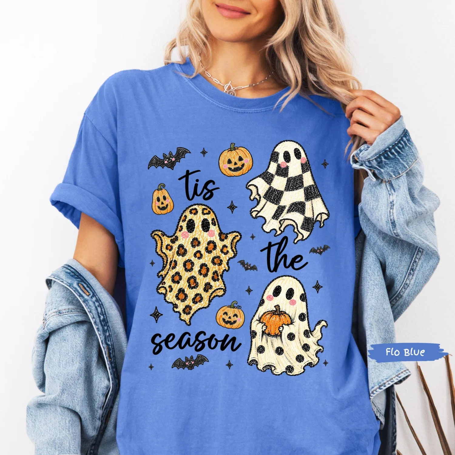 Vintage Retro Ghost Tis The Season Halloween T-Shirt