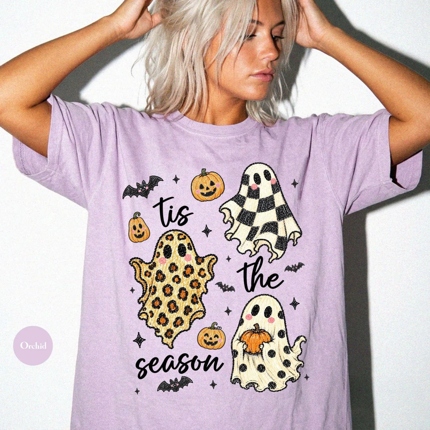 Vintage Retro Ghost Tis The Season Halloween T-Shirt