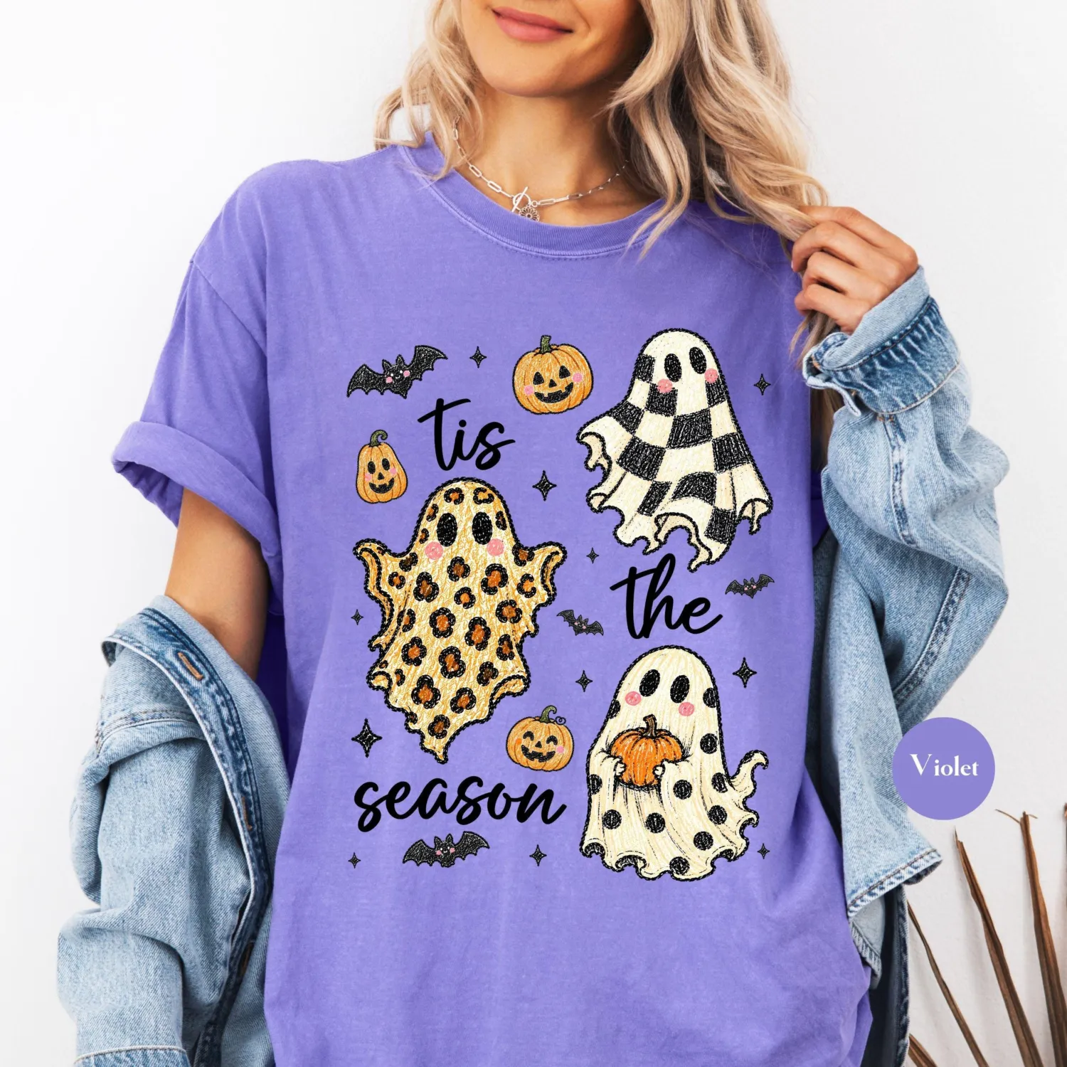 Vintage Retro Ghost Tis The Season Halloween T-Shirt