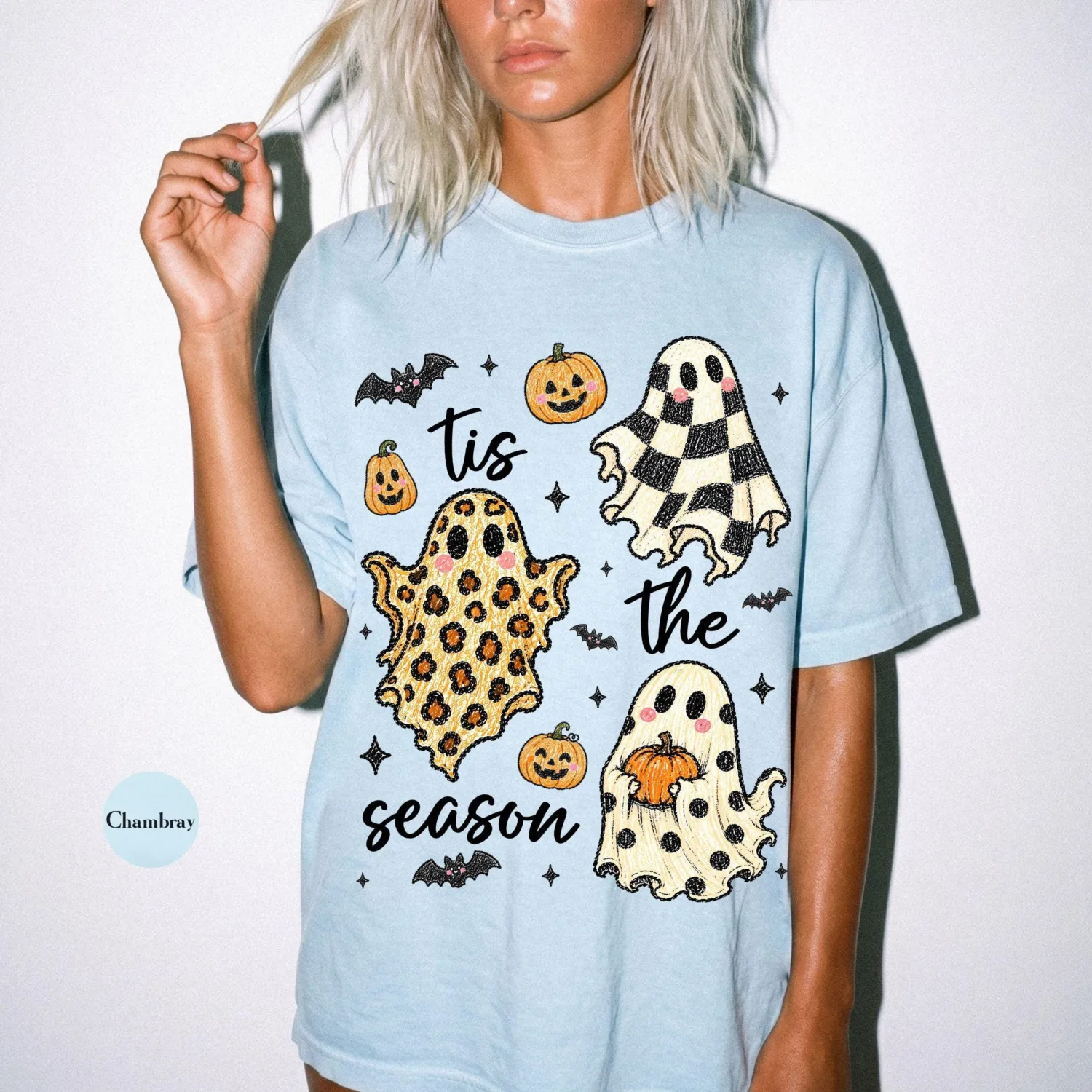 Vintage Retro Ghost Tis The Season Halloween T-Shirt