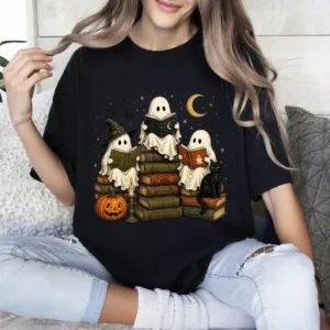Ghost Reading Halloween T-Shirt