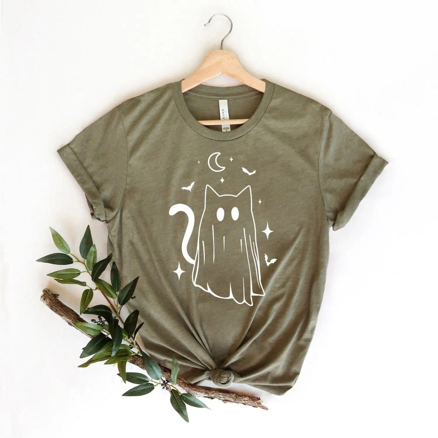 Cute Ghost Cat Halloween T-Shirt