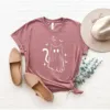 Cute Ghost Cat Halloween T-Shirt