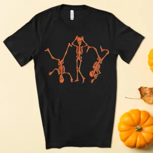 Funny Break Dancing Skeleton Halloween T-Shirt