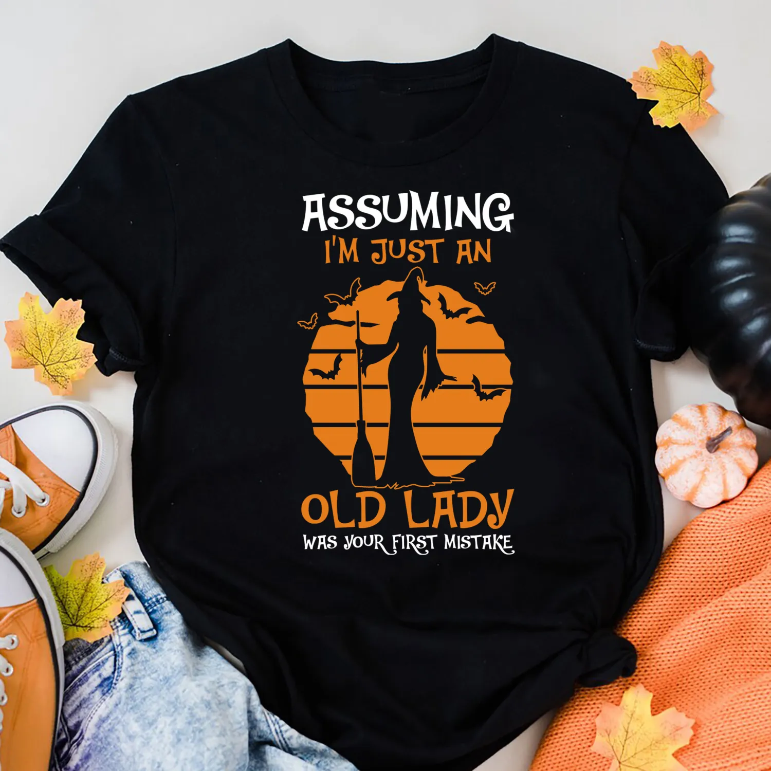 Old Lady Witch Halloween T-Shirt