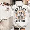 Retro Halloween Skeleton Spooky Season Hoodie