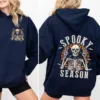 Retro Halloween Skeleton Spooky Season Hoodie