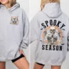Retro Halloween Skeleton Spooky Season Hoodie