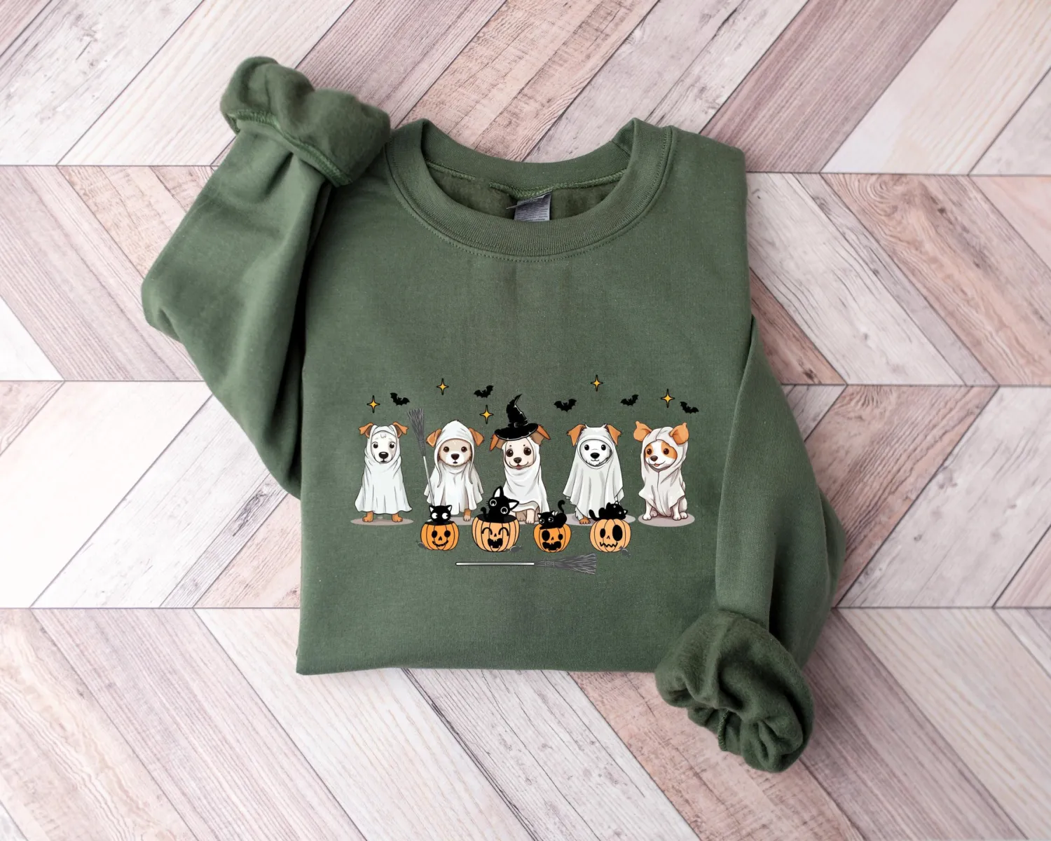 Retro Ghost Dog Halloween Sweatshirt Retro Ghost Dog Halloween Sweatshirt