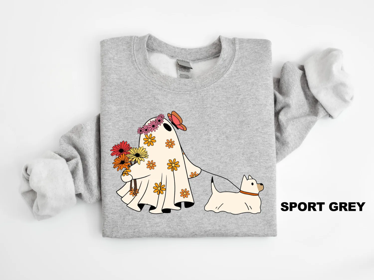 Cute Ghost Dog Halloween Sweatshirt Cute Ghost Dog Halloween Sweatshirt