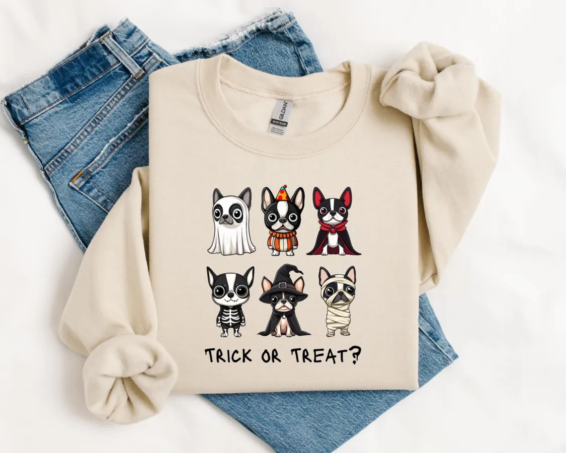 Funny Happy Halloween Dog Sweatshirt - Trick or Treat