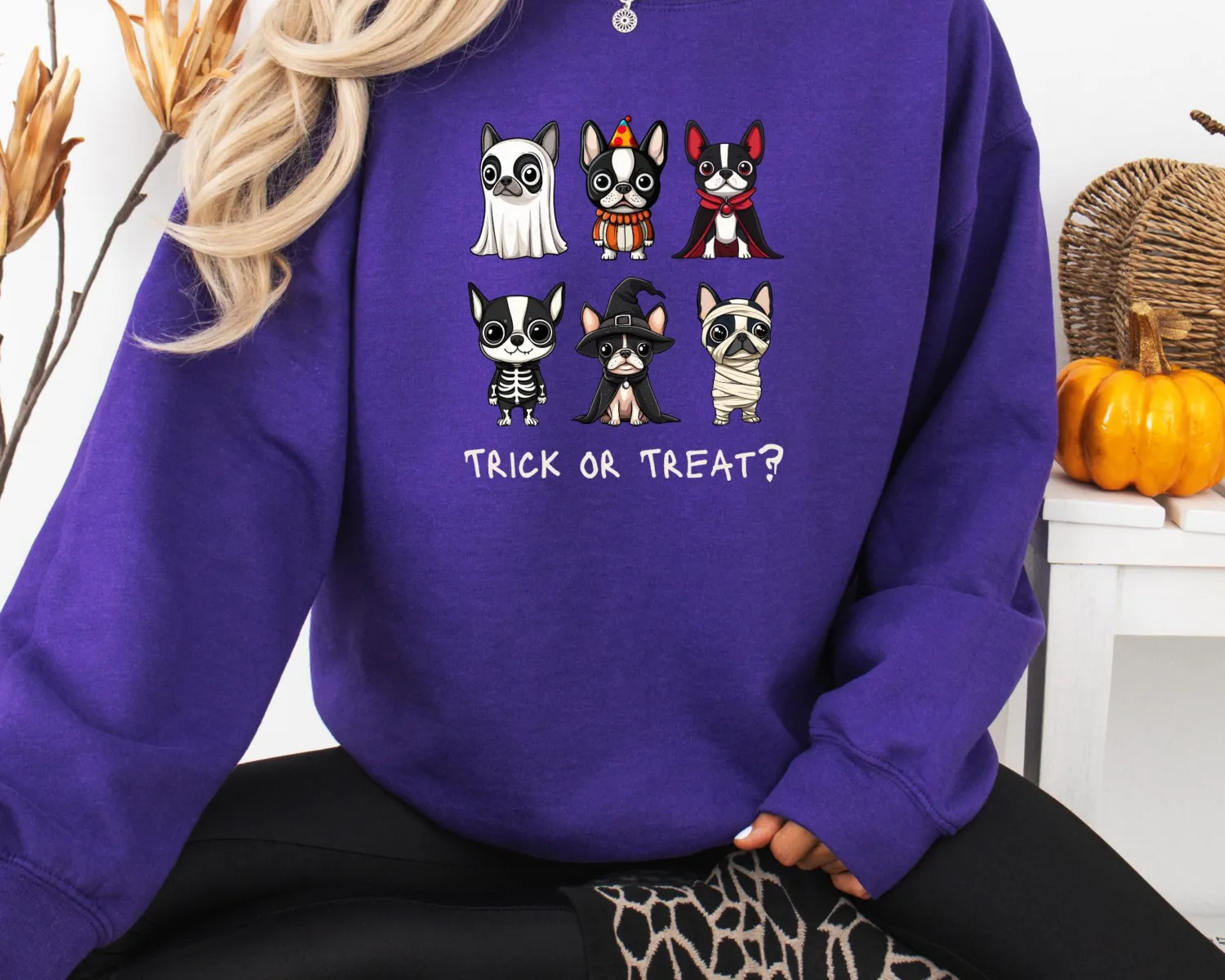 Funny Happy Halloween Dog Sweatshirt - Trick or Treat