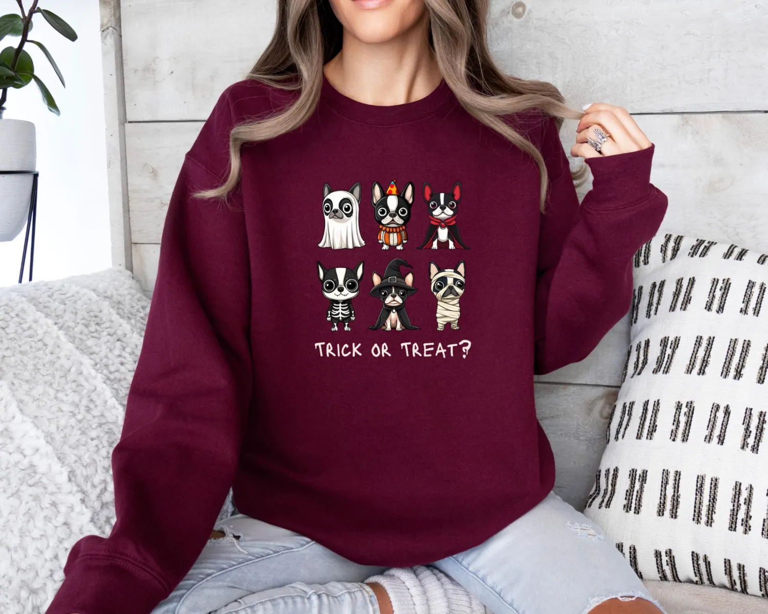 Funny Happy Halloween Dog Sweatshirt - Trick or Treat
