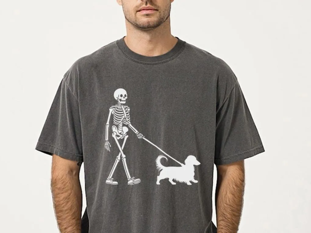Funny Skeleton Dachshund Halloween T-Shirt