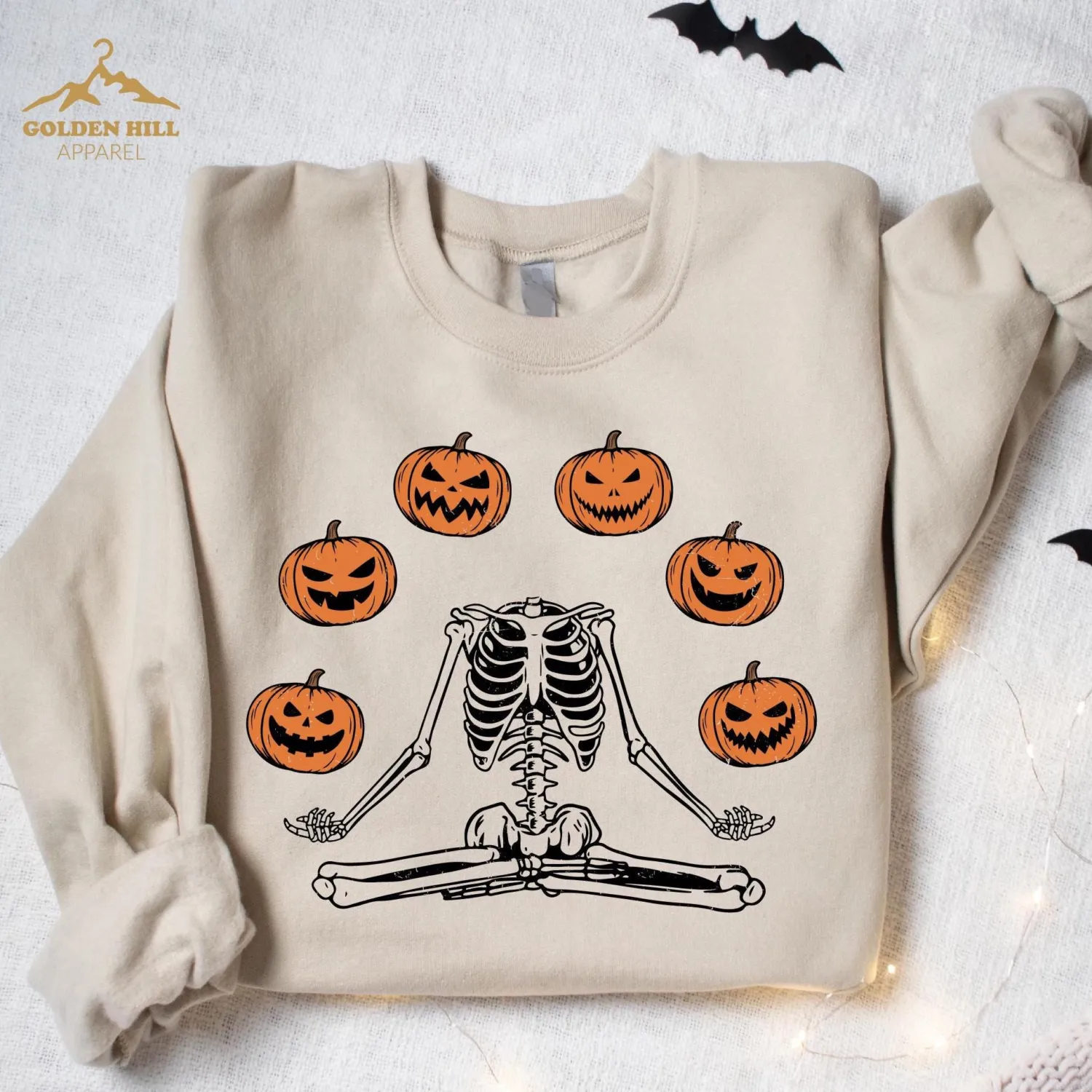 Funny Skeleton Pumpkin Halloween Sweatshirt