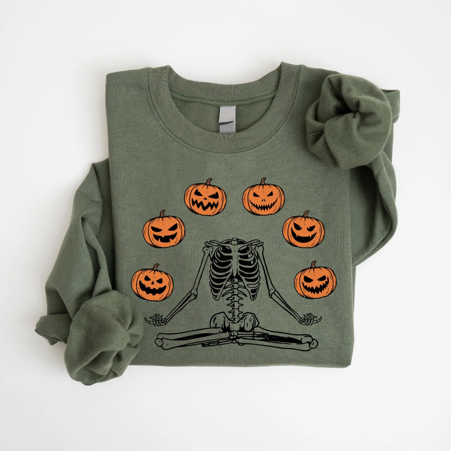 Funny Skeleton Pumpkin Halloween Sweatshirt
