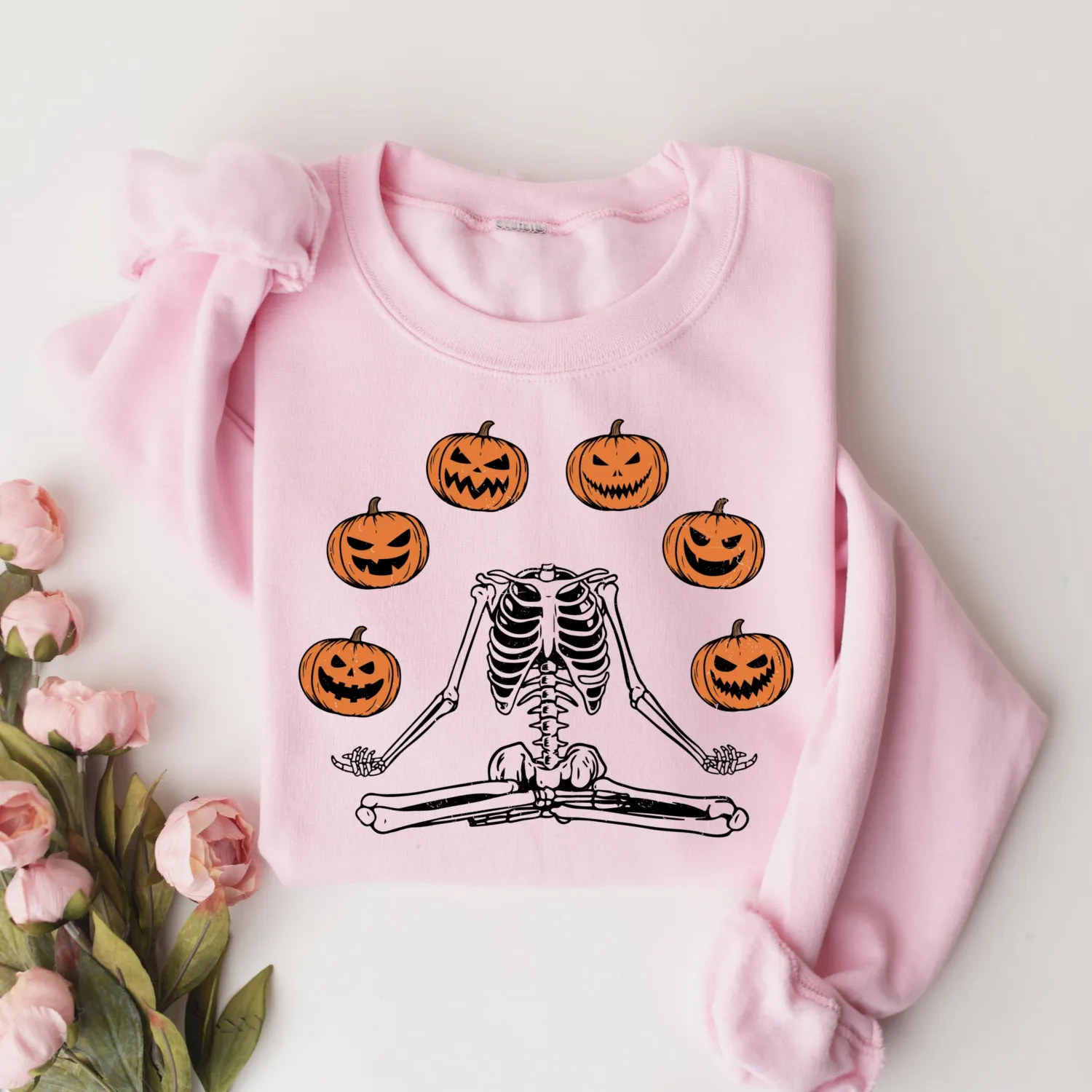 Funny Skeleton Pumpkin Halloween Sweatshirt