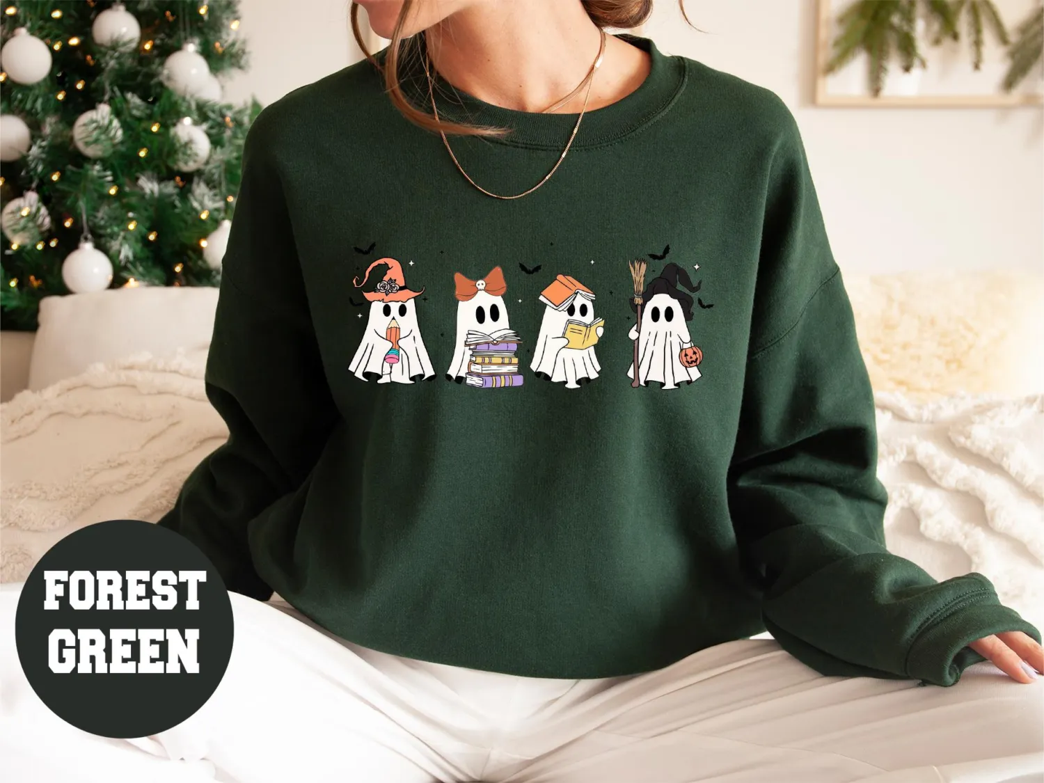 Halloween Ghosts Reading Books Sweatshirt