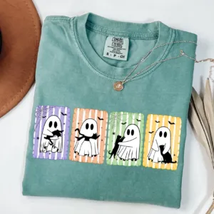 Cute Ghost Cat Halloween T-Shirt