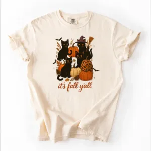Retro Black Cat Halloween T-Shirt
