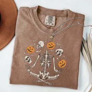 Dancing Skeleton Pumpkin Halloween T-Shirt