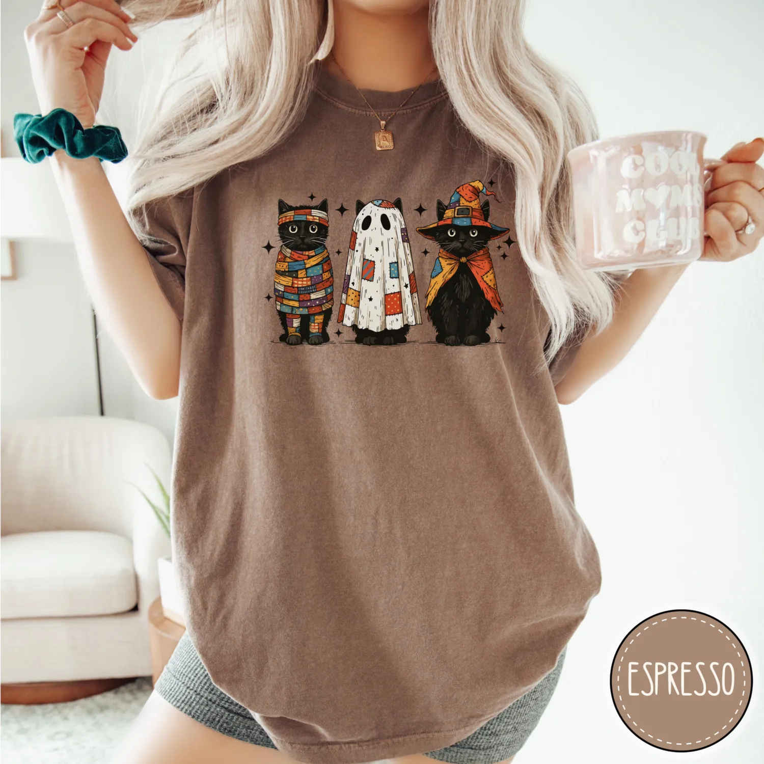 Vintage Black Cat Halloween T-Shirt