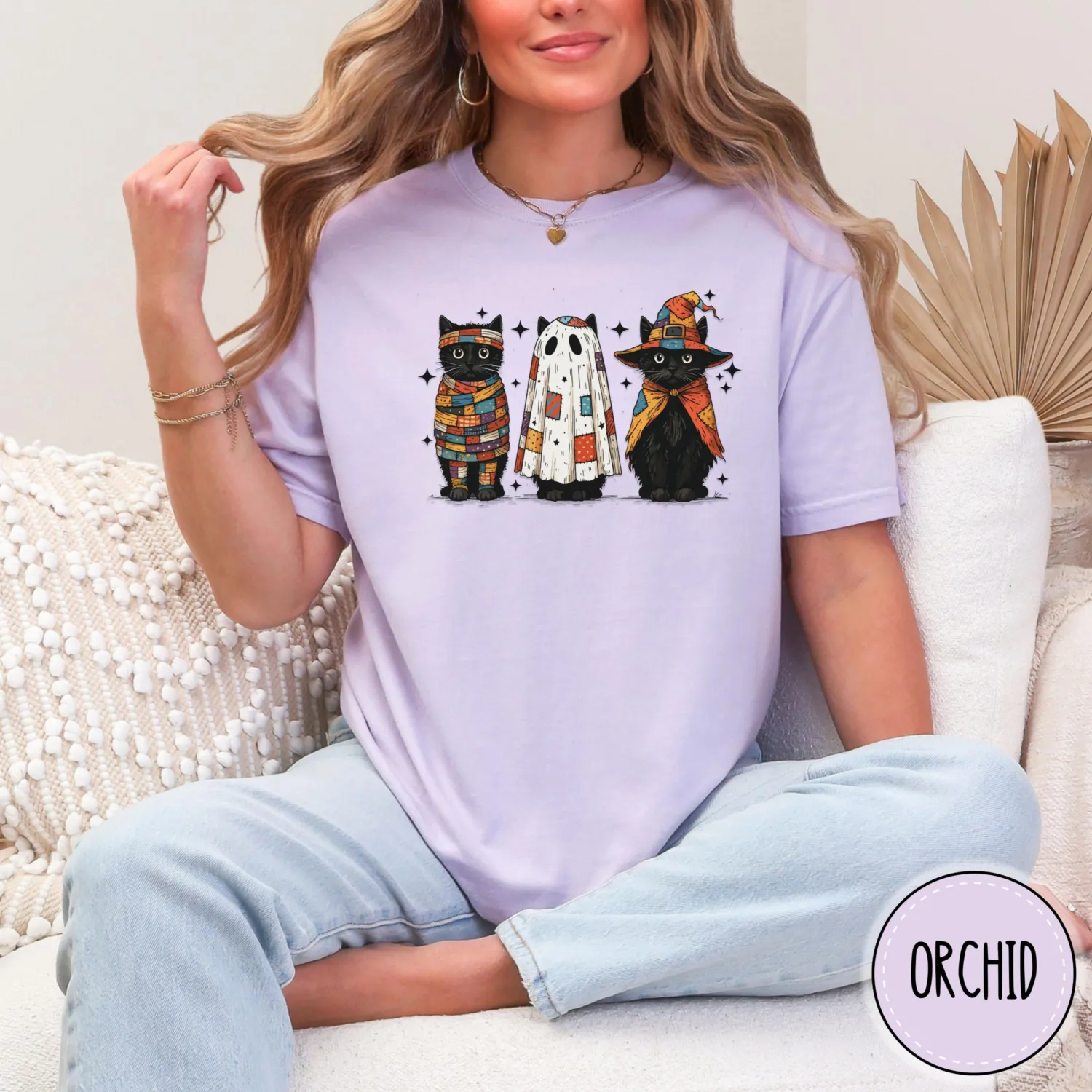 Vintage Black Cat Halloween T-Shirt