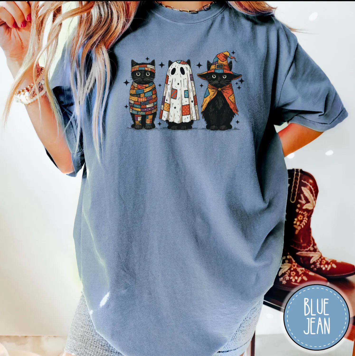 Vintage Black Cat Halloween T-Shirt