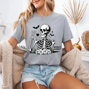 Skeleton Halloween Graphic T-Shirt