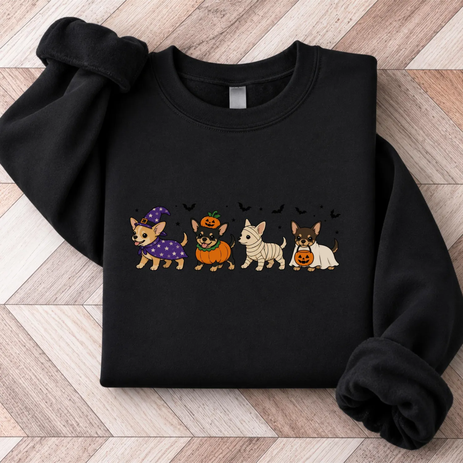 Cute Chihuahua Witch Pumpkin Halloween Sweatshirt